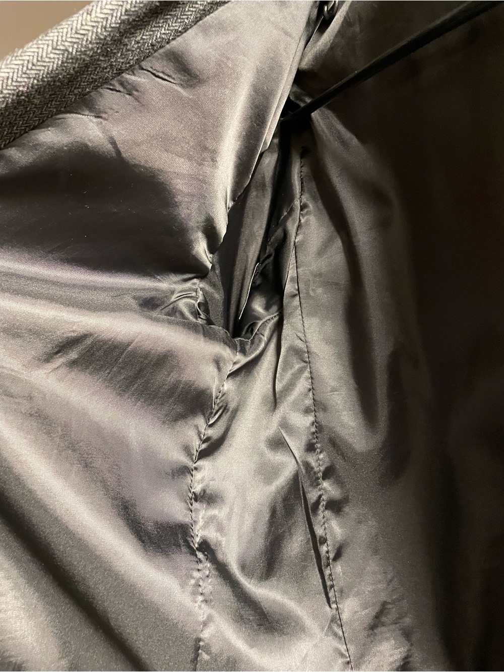 Zara Woman Herringbone Gray Open-Front Blazer L - Picture 5 of 6